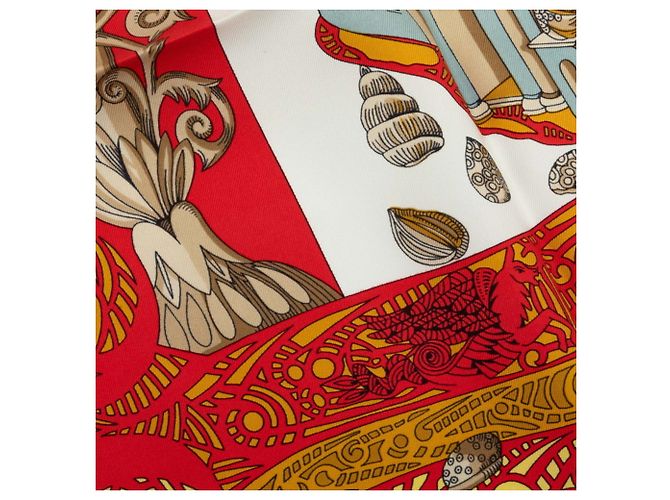 Hermès Lenço de seda Hermes Carre 90 L'ATLANTIDE Multicor Azul marinho - vista 4
