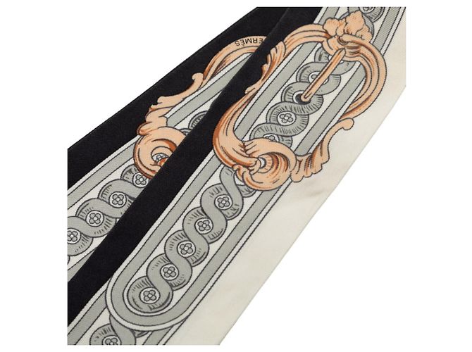 Hermès Hermes Twilly BRIDE DE COUR Scarf Brown Black White - view 2