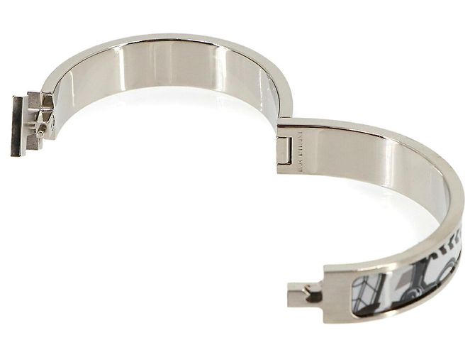 Bracelete Hermès Clic HH Equestrian Preto Branco - vista 4