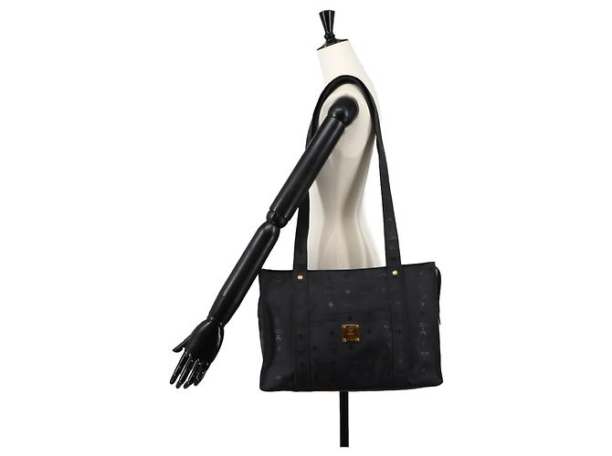 MCM Visetos Logogram Tote Handtasche Schwarz - Ansicht 10