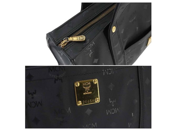 MCM Visetos Logogram Tote Handtasche Schwarz - Ansicht 9