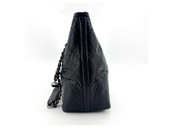 Chanel CC Crave Quilted Glazed Caviar Preto - vista 3