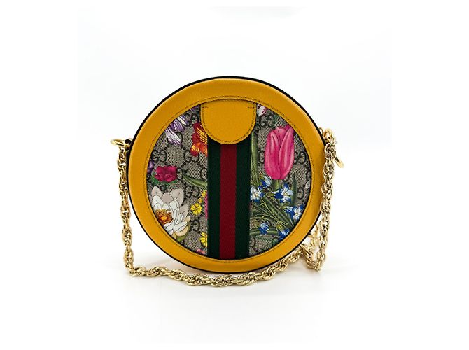 Gucci Ophidia Round Flora GG Coated Canvas Mini Beige - Ansicht 2