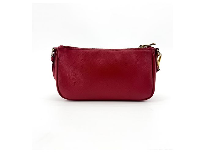 Prada Mini de piel Saffiano con cremallera Roja - vista 2