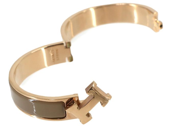 Hermès Hermes Clic H GM Bangle Brown Golden - view 4