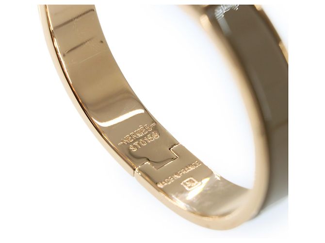 Hermès Hermes Clic H GM Bangle Brown Golden - view 5