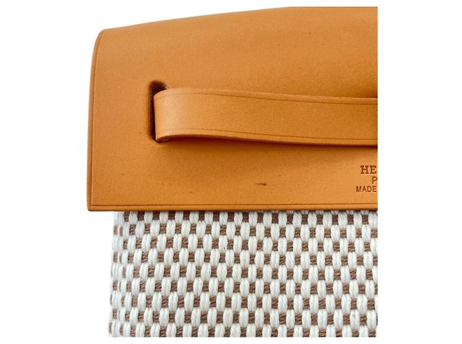 Hermès Herbag TPM Beige Canvas Schultertasche - Ansicht 15