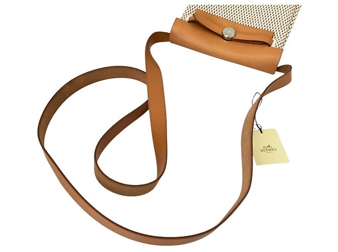 Hermès Herbag TPM Beige Canvas Schultertasche - Ansicht 6