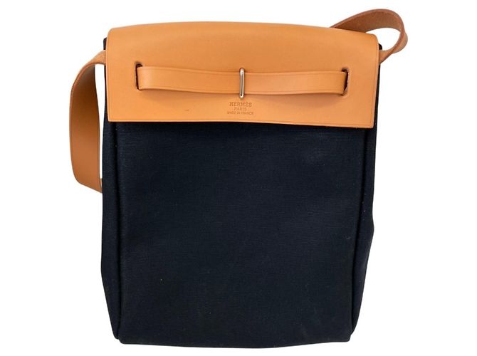 Hermès Herbag TPM Beige Canvas Schultertasche - Ansicht 9