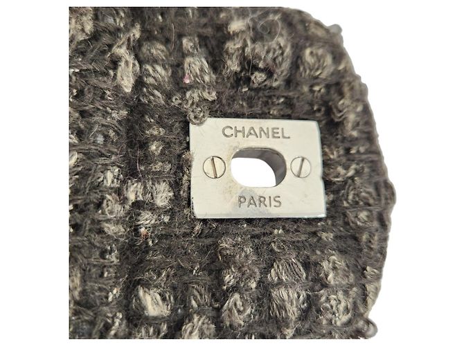 Sac à épaule 2-way Chanel Coco Mark Tweed Kaki - vue 15