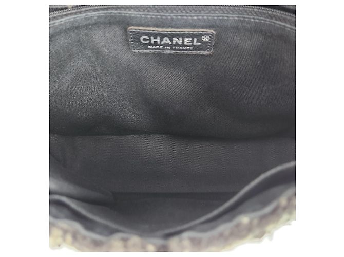 Sac à épaule 2-way Chanel Coco Mark Tweed Kaki - vue 4