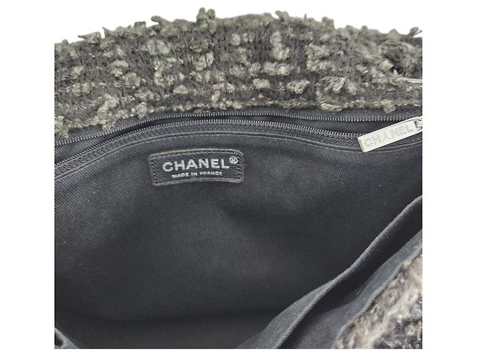 Sac à épaule 2-way Chanel Coco Mark Tweed Kaki - vue 5