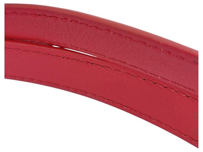 mala Média Loewe Eclipse em Ráfia e Pele de Vitela Vermelho Bege - vista 8