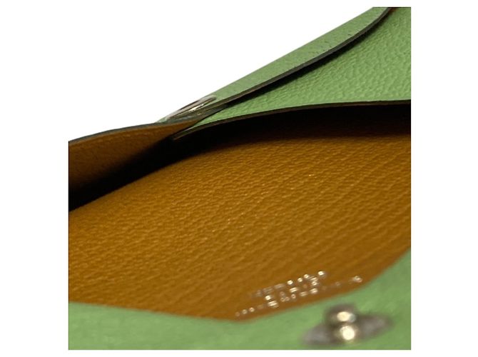 Hermès Hermes Calvi Verso Chevre Mysore Card Case Green - view 10