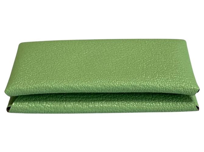 Hermès Hermes Calvi Verso Chevre Mysore Card Case Green - view 3