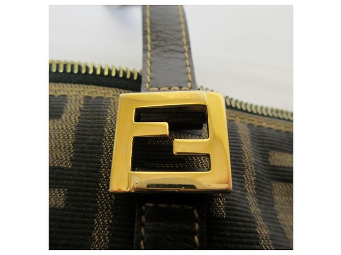 Fendi Vintage Zucca Pattern Tote Bag Braun Schwarz - Ansicht 11