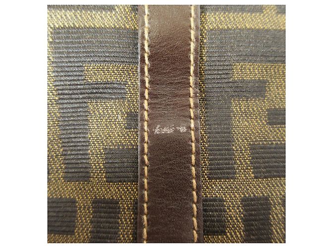 Fendi Vintage Zucca Pattern Tote Bag Braun Schwarz - Ansicht 12