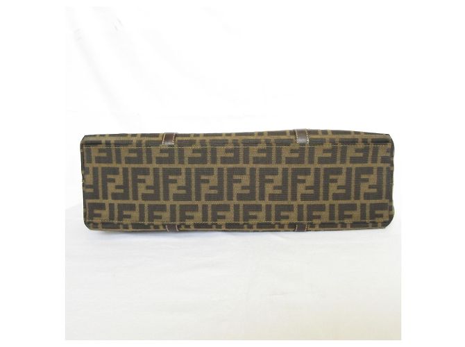 Fendi Vintage Zucca Pattern Tote Bag Braun Schwarz - Ansicht 4