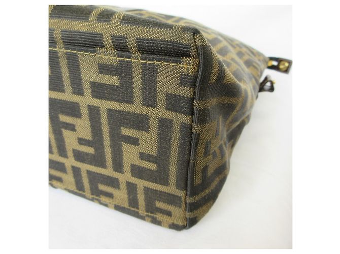 Fendi Vintage Zucca Pattern Tote Bag Braun Schwarz - Ansicht 5