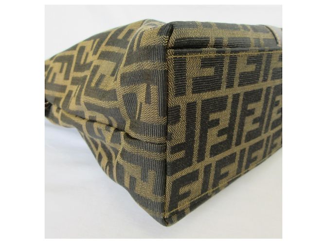 Fendi Vintage Zucca Pattern Tote Bag Braun Schwarz - Ansicht 6