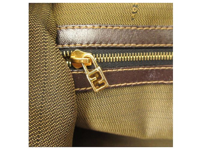 Fendi Vintage Zucca Pattern Tote Bag Braun Schwarz - Ansicht 9