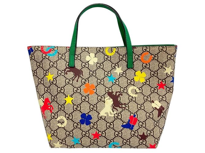 Borsa Tote GUCCI per bambini GG Supreme Star Horse Clover Multicolore - vista 3