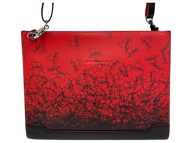 Christian Louboutin Sky Pouch Pochette e Borsa a Tracolla 2 in 1 Nero Rosso - vista 3