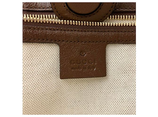 Sac cabas en cuir Gucci Horsebit 1955 Marron - vue 10