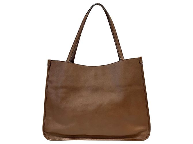 Sac cabas en cuir Gucci Horsebit 1955 Marron - vue 3