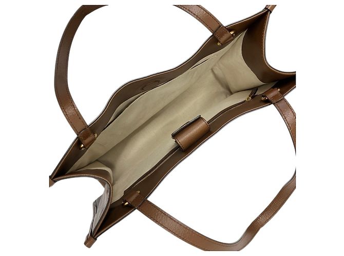 Sac cabas en cuir Gucci Horsebit 1955 Marron - vue 7