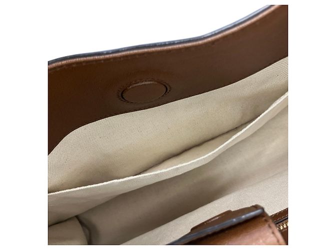 Sac cabas en cuir Gucci Horsebit 1955 Marron - vue 8