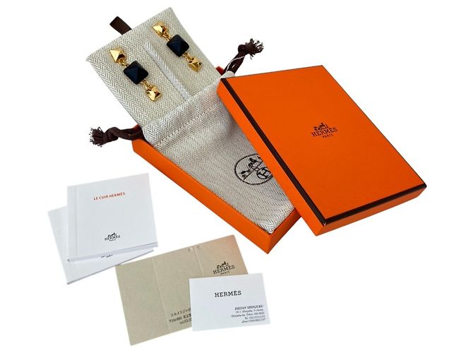 Hermès Hermes Discoforble Medor Stud Drop Earrings Golden - view 9