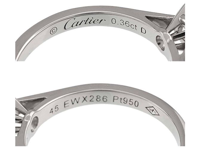 Cartier Solitär-Diamantring aus Platin - Ansicht 3