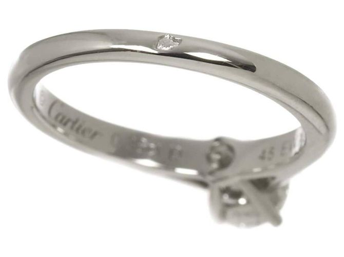 Cartier Solitär-Diamantring aus Platin - Ansicht 4
