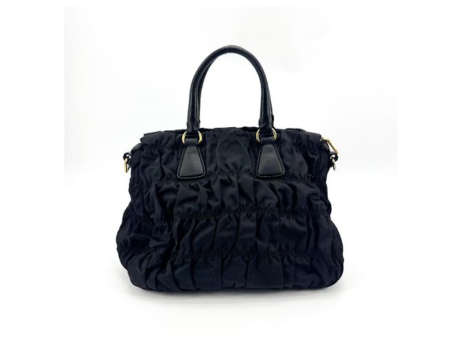 Prada Gaufre Convertible Tessuto Large Negro - vista 2