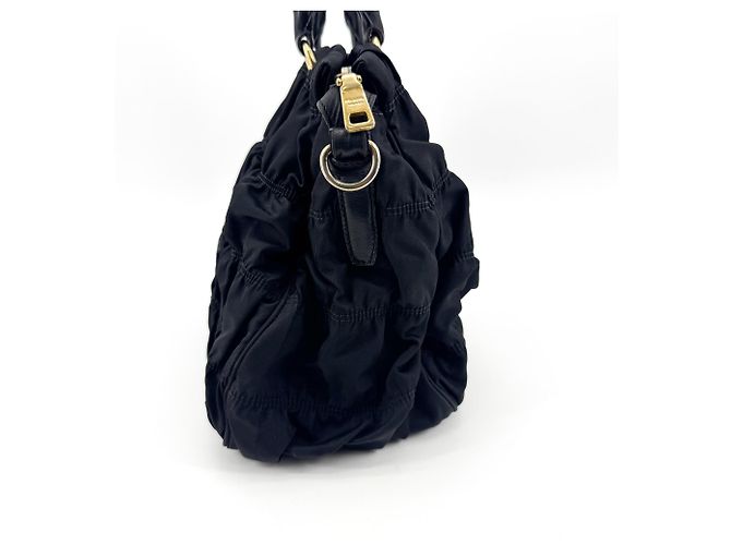 Prada Gaufre Convertible Tessuto Large Negro - vista 4