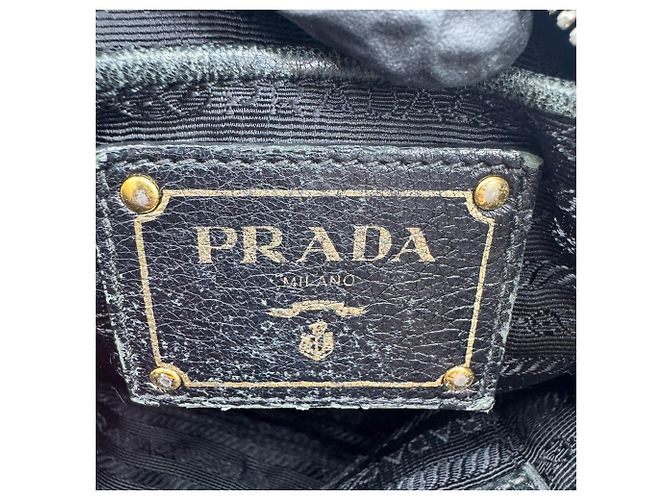Prada Gaufre Convertible Tessuto Large Negro - vista 6