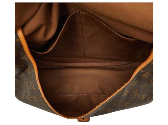Bolso de hombro Louis Vuitton Monogram Saumur 35 Castaño - vista 10