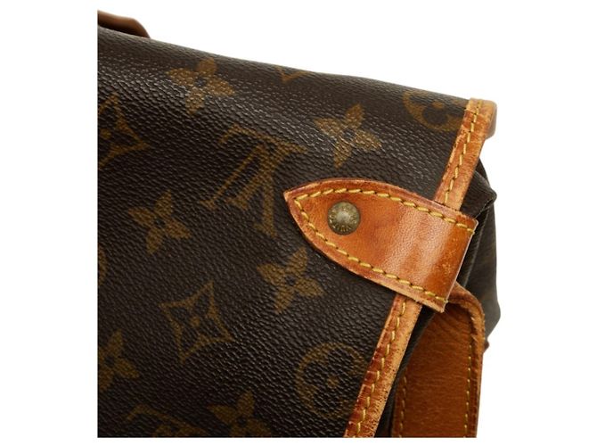 Bolso de hombro Louis Vuitton Monogram Saumur 35 Castaño - vista 14