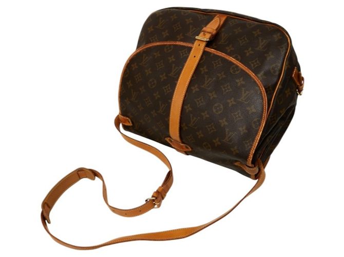 Bolso de hombro Louis Vuitton Monogram Saumur 35 Castaño - vista 9