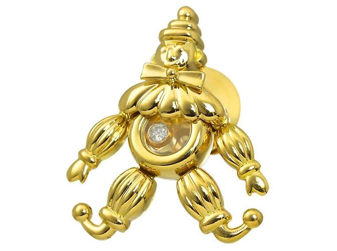 Broche Chopard Happy Diamonds Crown Pin en oro amarillo de 18K - vista 2