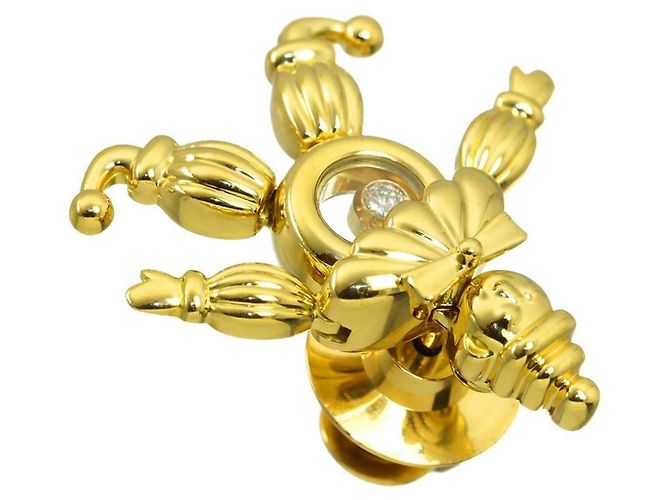 Broche Chopard Happy Diamonds Crown Pin en oro amarillo de 18K - vista 3