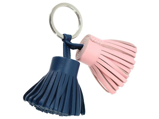 Hermès Chaveiro Hermes Carmen Unodos Charm Prata Rosa Azul - vista 3