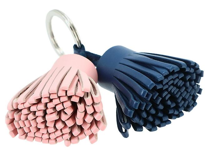 Hermès Chaveiro Hermes Carmen Unodos Charm Prata Rosa Azul - vista 4