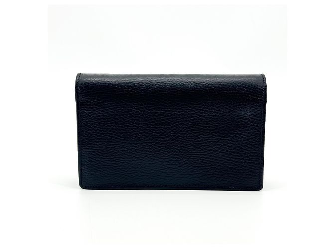 Gucci Interlocking Wallet on Chain Leder-Portemonnaie Schwarz - Ansicht 2