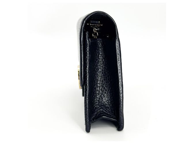Gucci Interlocking Wallet on Chain Leder-Portemonnaie Schwarz - Ansicht 4