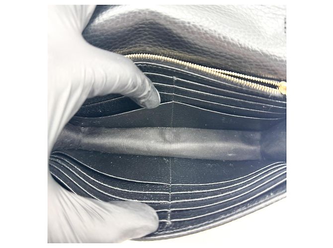Gucci Interlocking Wallet on Chain Leder-Portemonnaie Schwarz - Ansicht 5