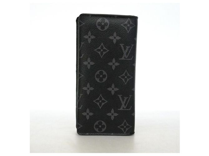 Louis Vuitton Monogram Eclipse Portefeuille Brazza Long Wallet Negro - vista 11