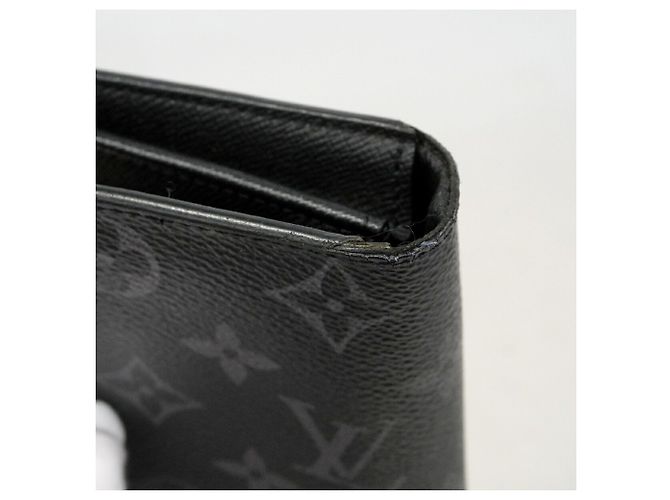 Louis Vuitton Monogram Eclipse Portefeuille Brazza Long Wallet Negro - vista 8