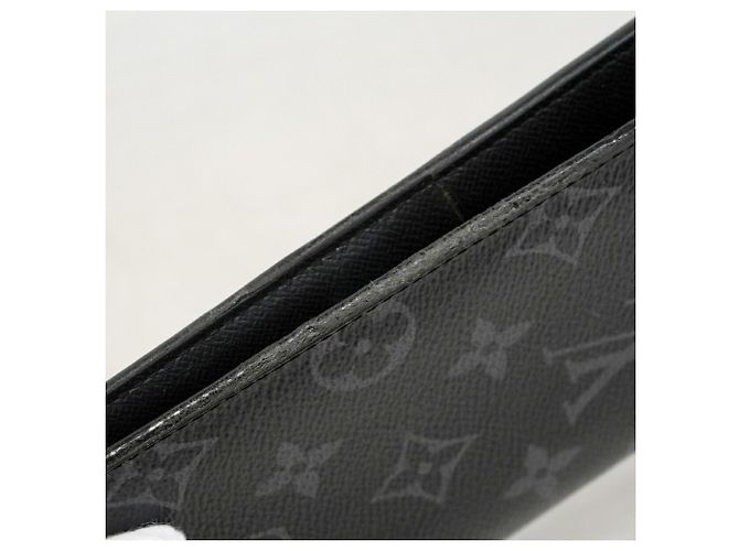 Louis Vuitton Monogram Eclipse Portefeuille Brazza Long Wallet Negro - vista 9